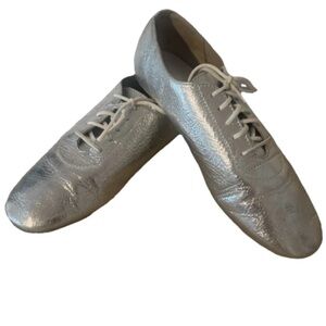 Stage Jazz Dance Shoes Silver Leather EU 37 / US 6.5 Unisex
